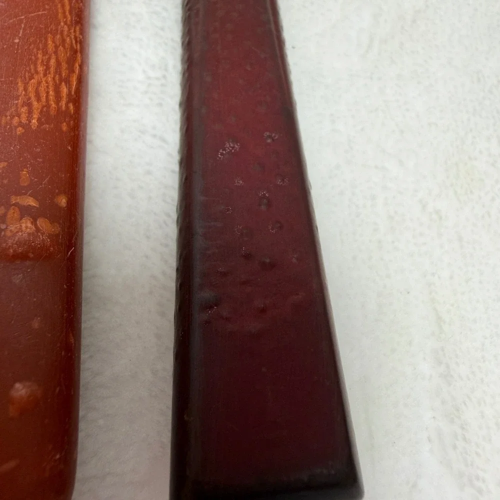 VTG Bakelite‎ Flatware Set 3pc Tapered Brown Orange Handles Forks Spoon *AS IS*